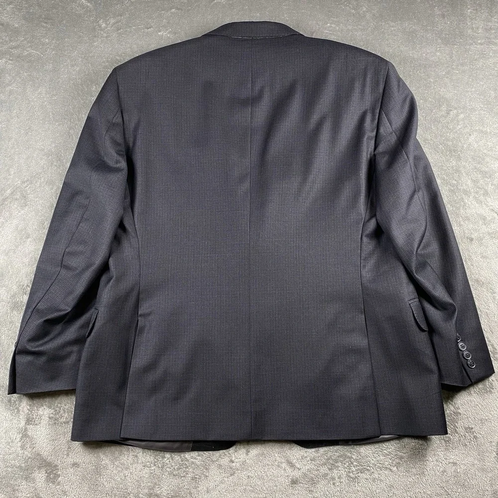 Peter Millar Blazer Mens 48R Blue Grey Wool Check Sport Coat Jacket Union *READ*